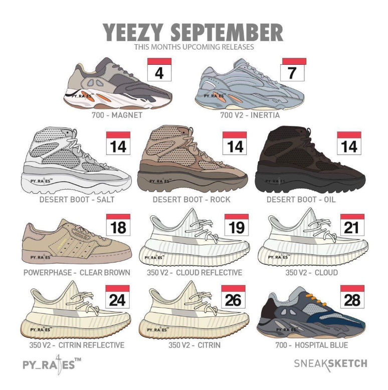 Adidas Yeezy Lineup For September 2019 