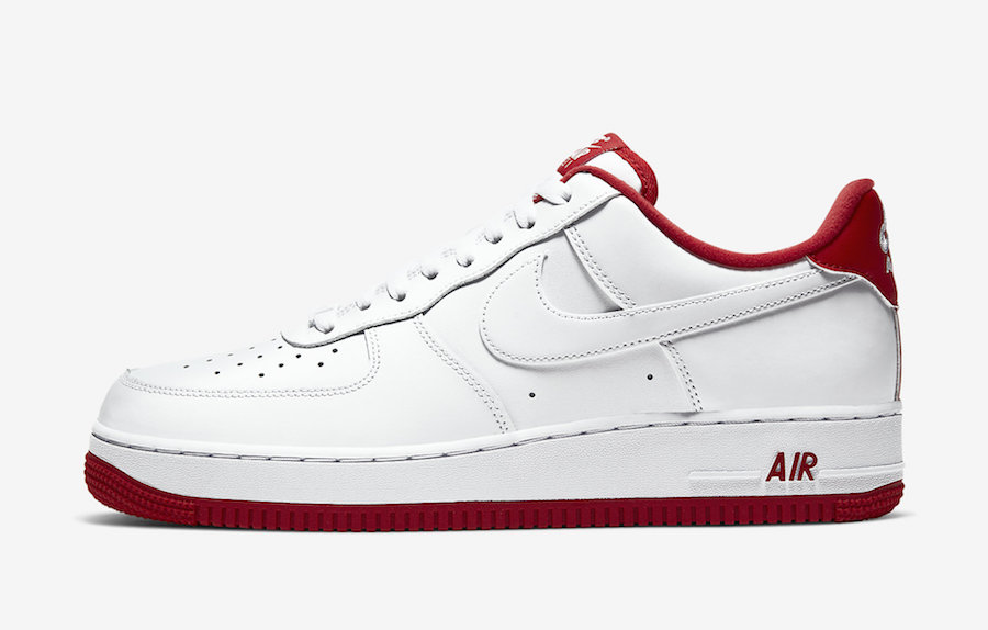 nike air force 1 low white and red